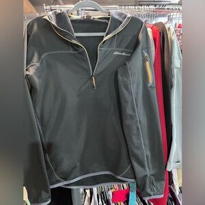 Eddie Bauer Dark Gray Jacket with Yellow Accents